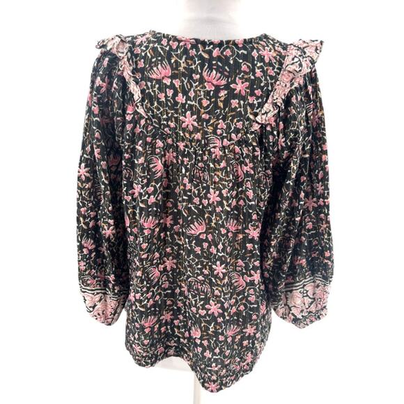 Cleobella Brynlee Long Sleeve Organic Cotton Print Multicolor Women’s Size M - Picture 3 of 8